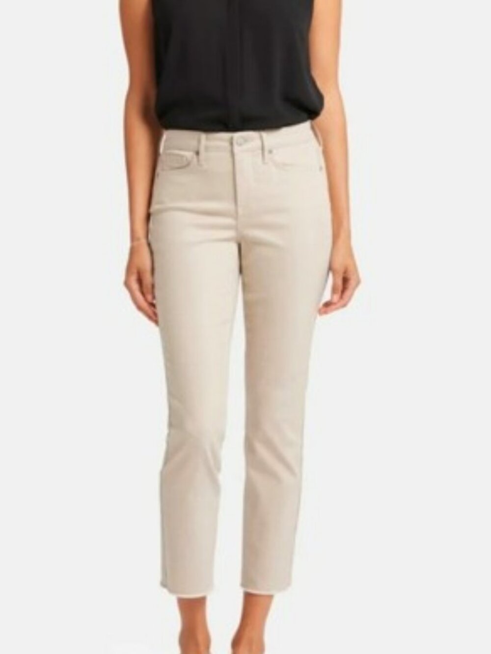 NYDJ Women's Beige Khaki Jeans Size 14 Sheri Slim Ankle Lift Tuck Technology